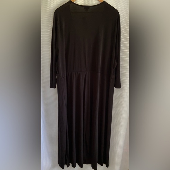 Women’s Tea Length Studio Knit Deep V Bodycon black Dress size 5X - Picture 9 of 12